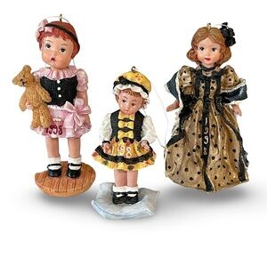 Lot of 3 Effanbee Doll 1998 HandPainted Christmas